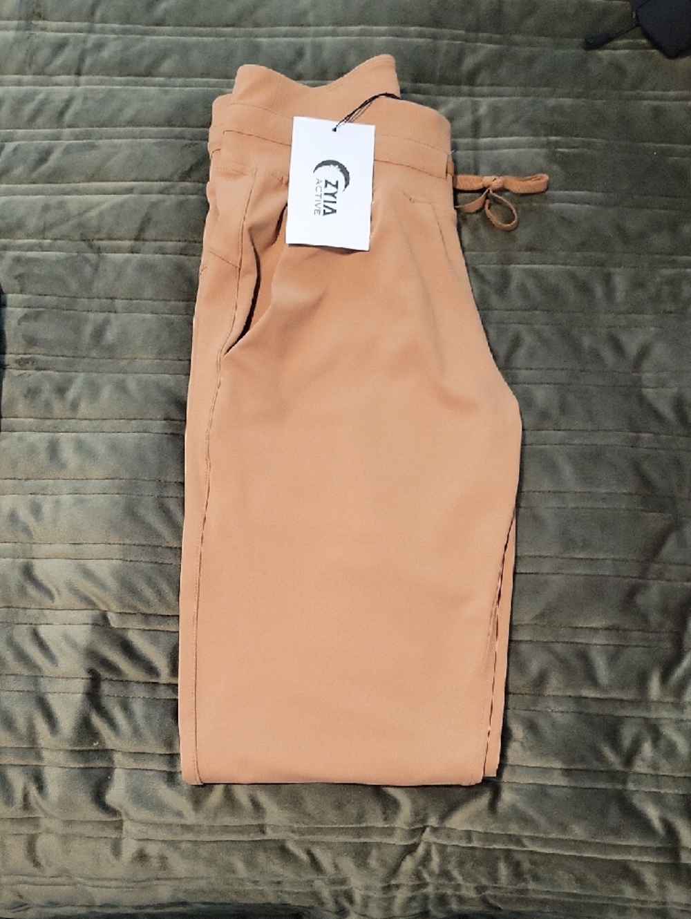 Zyia Active Ascend Joggers in Camel Color with Drawstring Waist